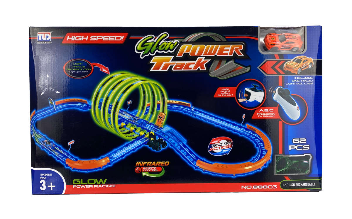 Power glow. Автотрек с двумя мертвыми петлями, подсветкой и двумя машинками. Glow Speed track машинки. Мертвая петля. Детская игрушка мертвая петля на машинке.